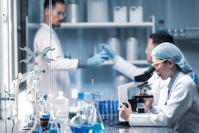 Health,Care,Researchers,Working,In,Life,Science,Laboratory,,Study,For